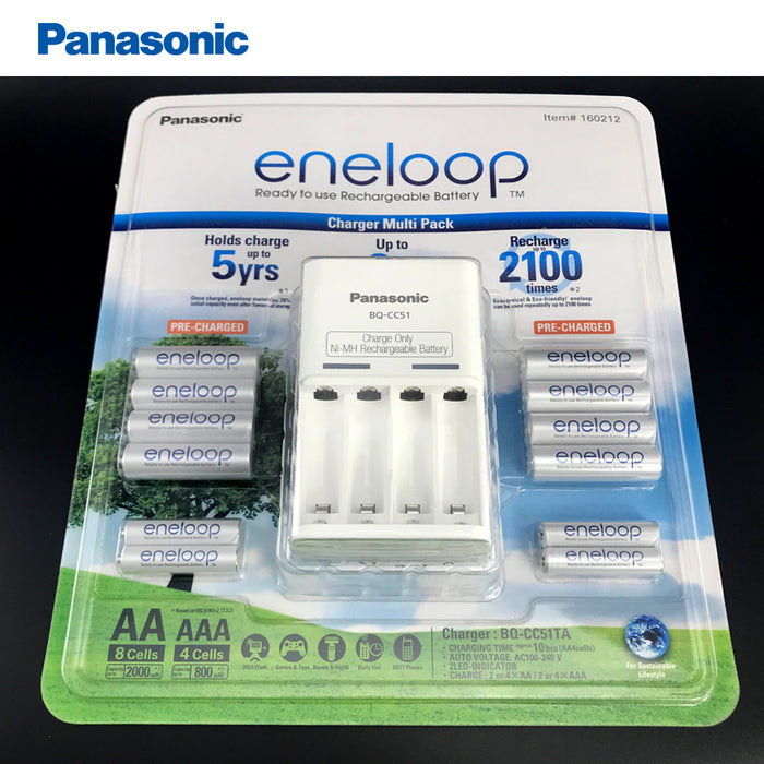 Eneloop Rechargeable Batteries Panasonic 8xAA 4xAAA Batteries Battery 1X Charger