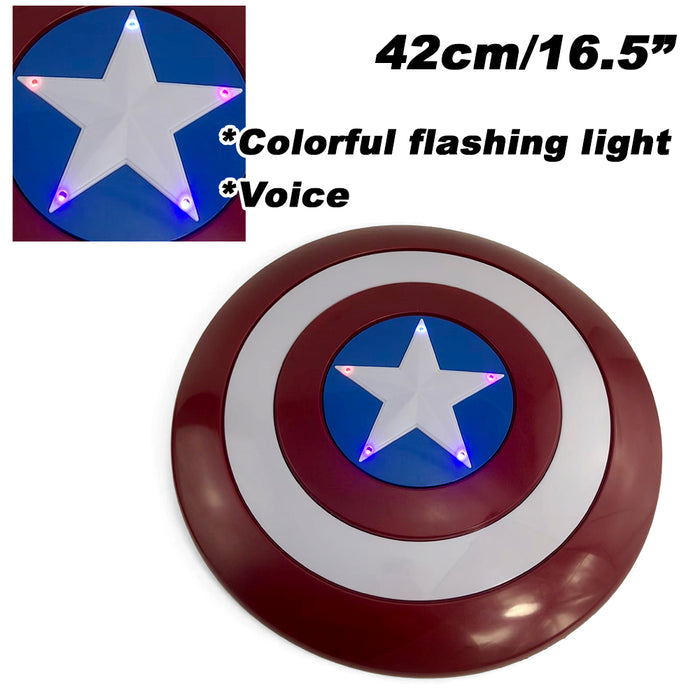 42cm Captain America Shield Flash Light Voice Party Cosplay Gift Kids Toy