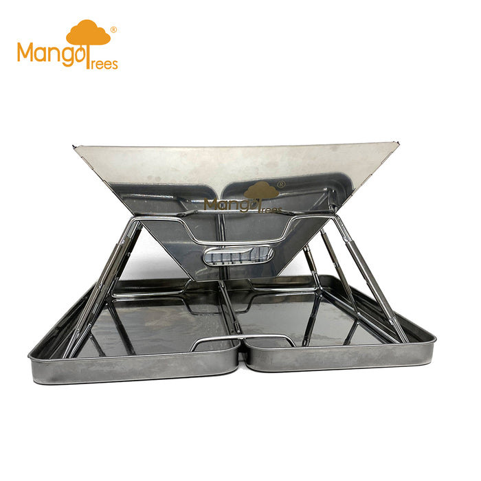 Stainless Steel Foldable Charcoal BBQ Grill Lightweight Camping Portable