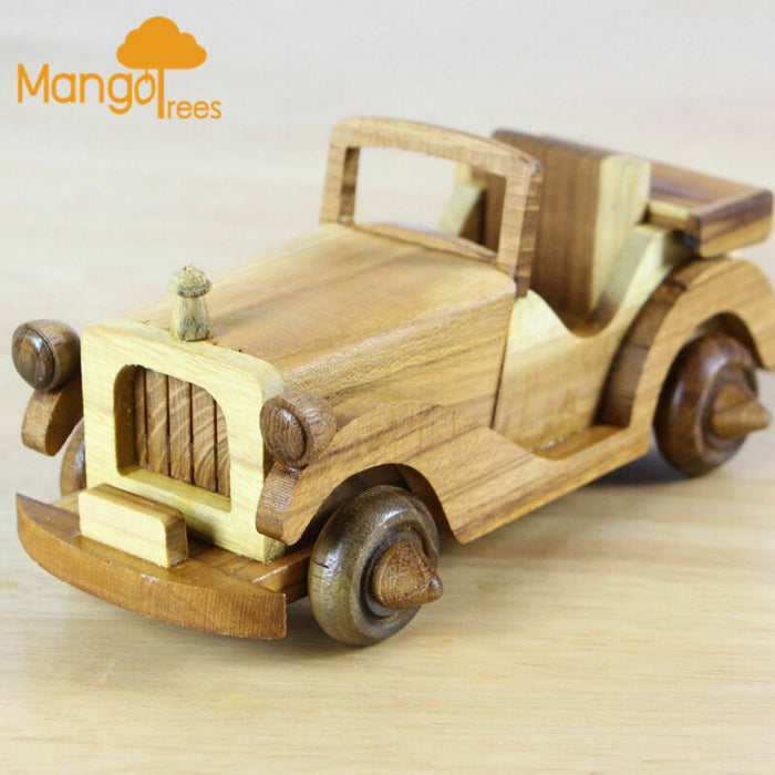Wooden Classic Vintage Toy Car Type A Handmade In Thailand GP609
