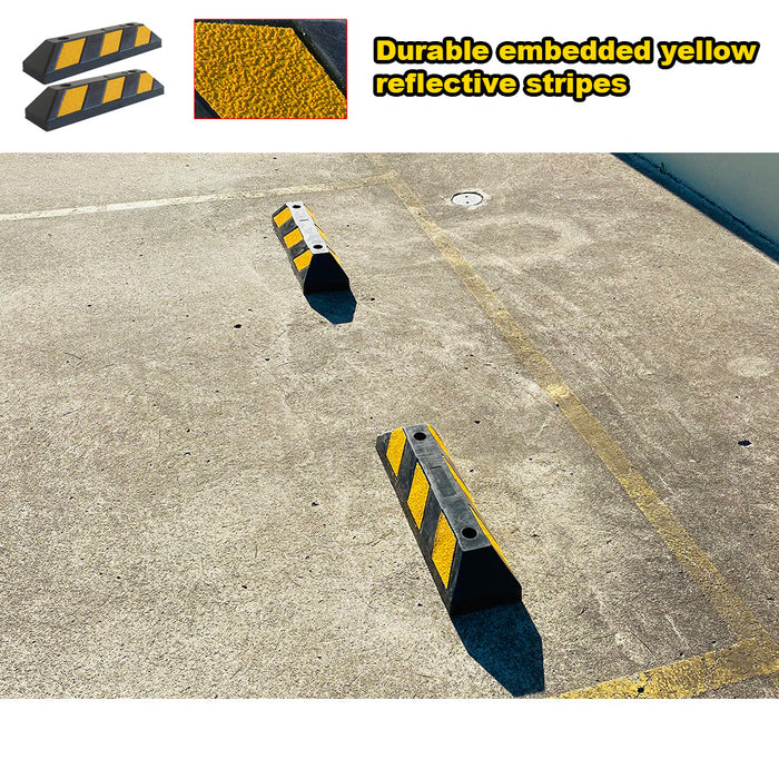 Rubber Wheel Stops Parking Guide Wheel Driveway Stopper 550mm Parking Blocks