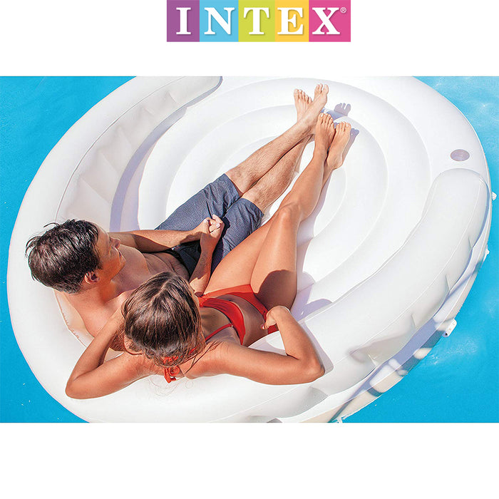 INTEX Shaded Pool Inflatable Island Float Canopy Deluxe Lounge Large 1.99m×1.5m