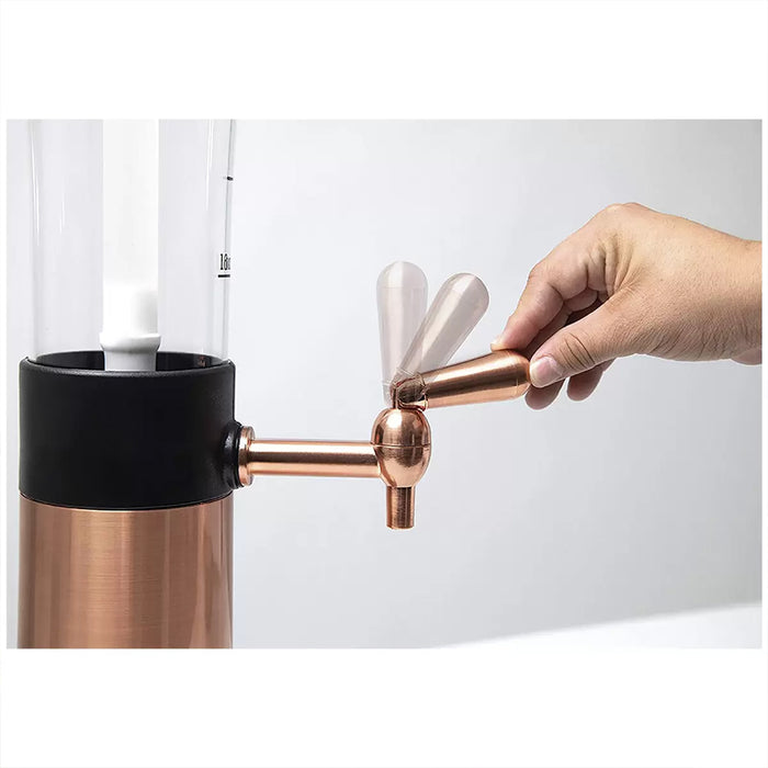 Refinery Beer Tower 2.6L With Tap Ice Drink Dispenser Beverage Bar Tube Copper