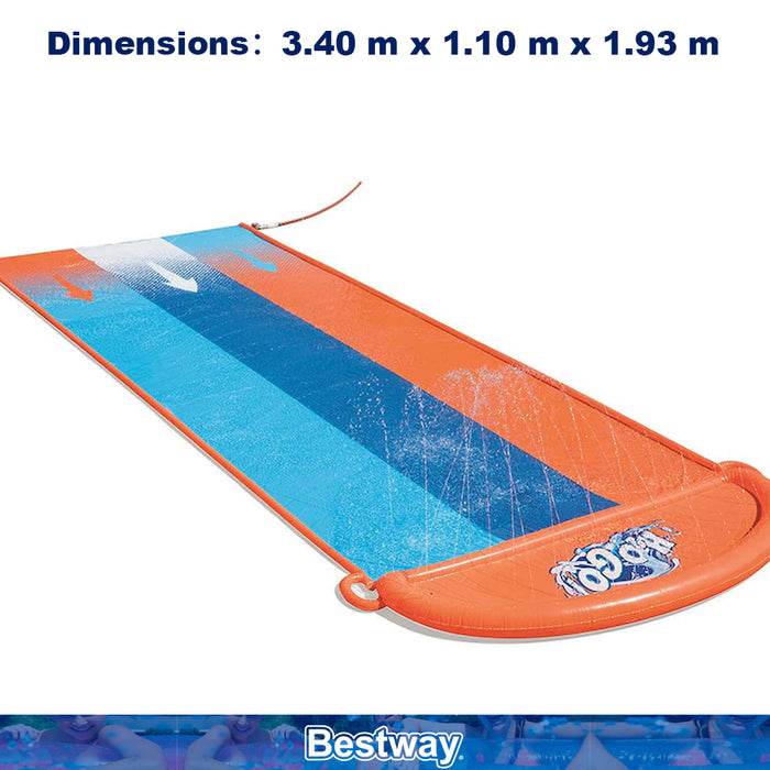 Bastway H2OGO Triple Water Slide 5.49m  Length With 3 Body Boards Kids Pool