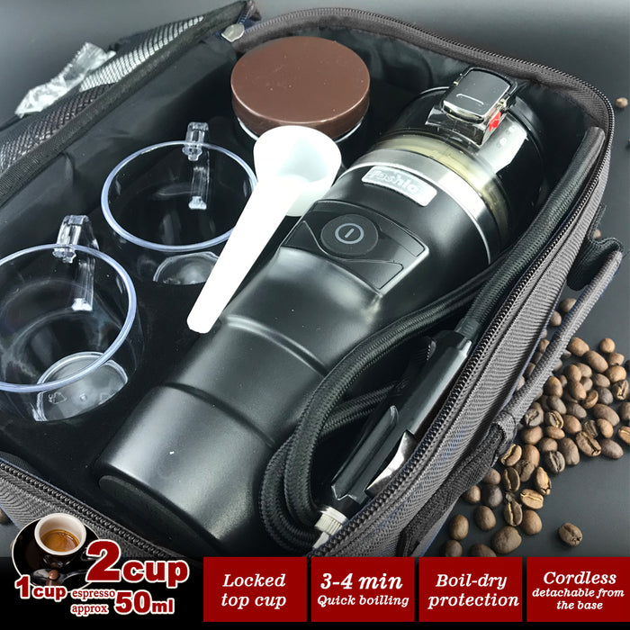 12V Car Espresso Moka Coffee Maker Set Espresso In Car Coffee Machine With 2Cups