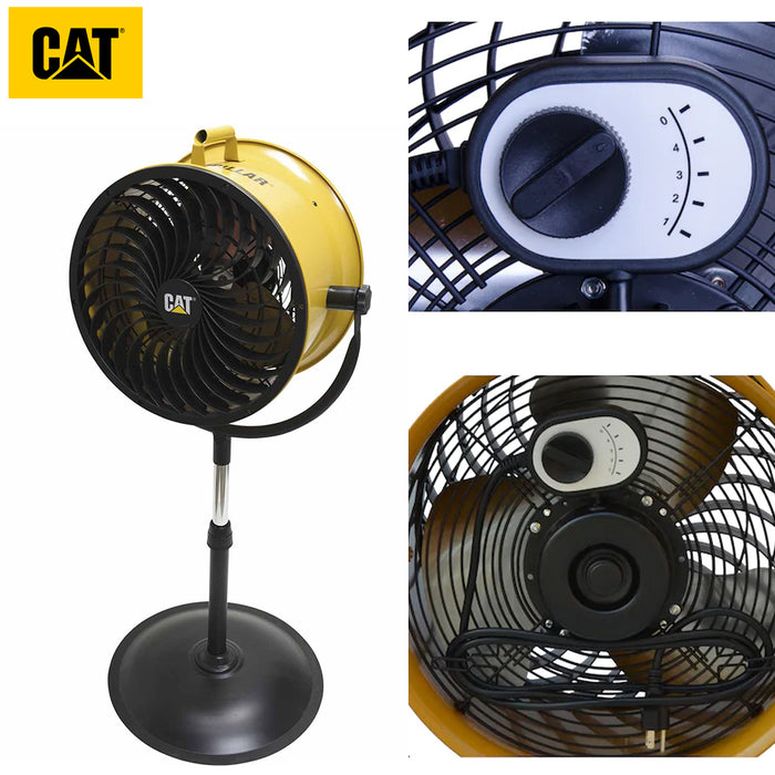 Caterpillar Workshop Fan High Velocity Pedestal Drum Air Circulator Cat