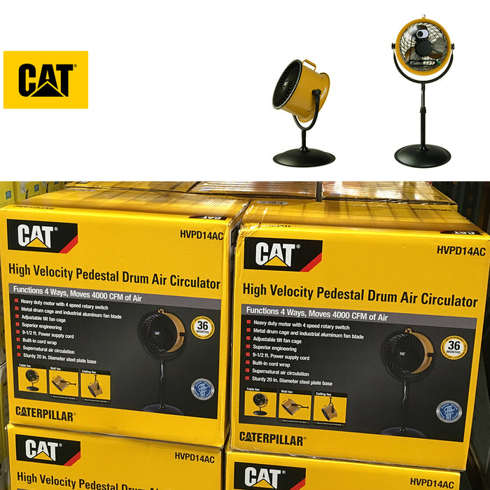 Caterpillar Workshop Fan High Velocity Pedestal Drum Air Circulator Cat