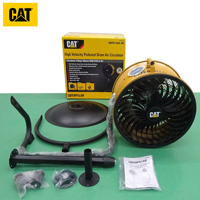 Caterpillar Workshop Fan High Velocity Pedestal Drum Air Circulator Cat