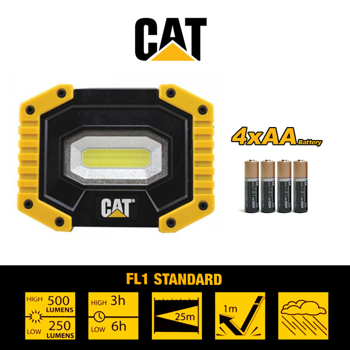 CAT LED Work Light 2 Pk Magnetic Rotating Handle 500 Lumens 8X AA Alkaline Batteries Included