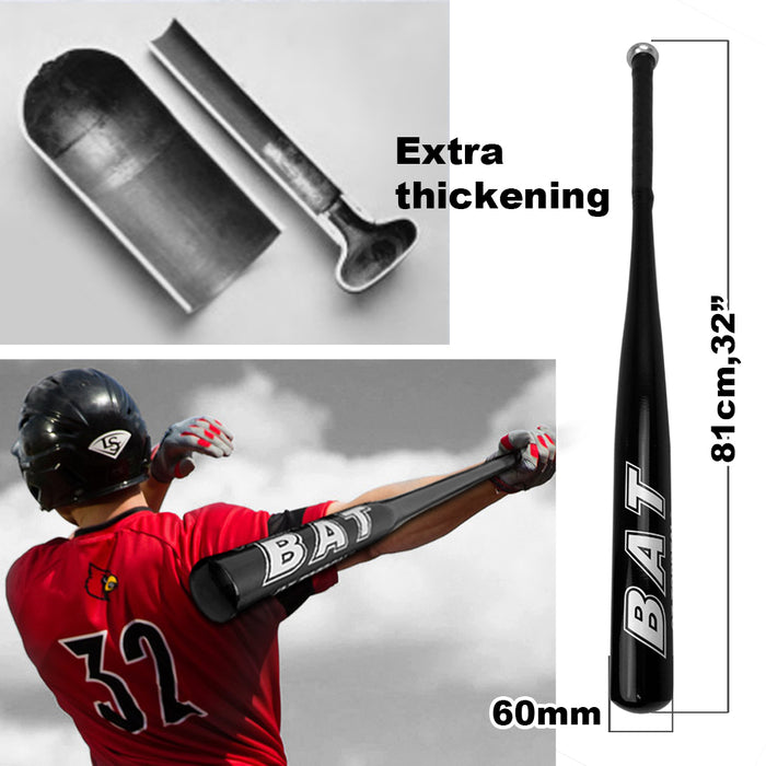 Black Custom Extra Thickening 32"/81cm Aluminium Baseball Bat Racket Sports