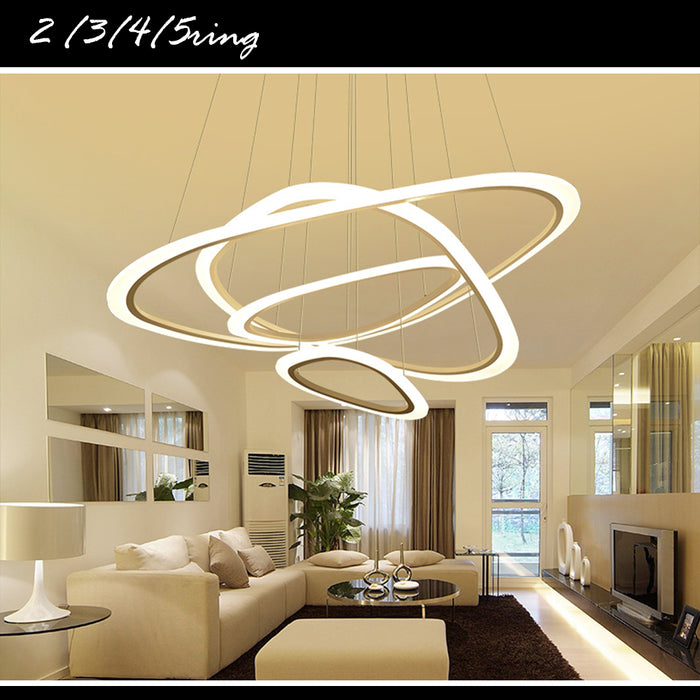 Pendant Chandeliers LED Art Ceiling Round Rings Fixture Living Home Bedroom AU STOCK