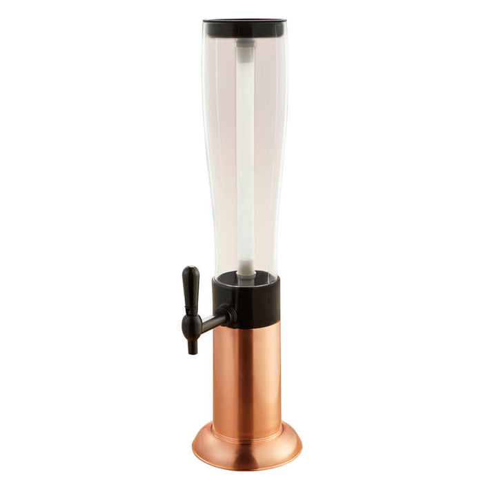 Refinery Beer Tower 2.6L With Tap Ice Drink Dispenser Beverage Bar Tube Copper