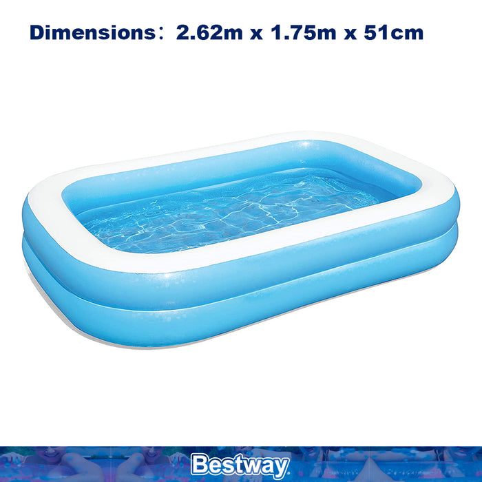 Bestway Inflatable Rectangular Swimming Garden Pool Paddling Family Kids AU STOCK