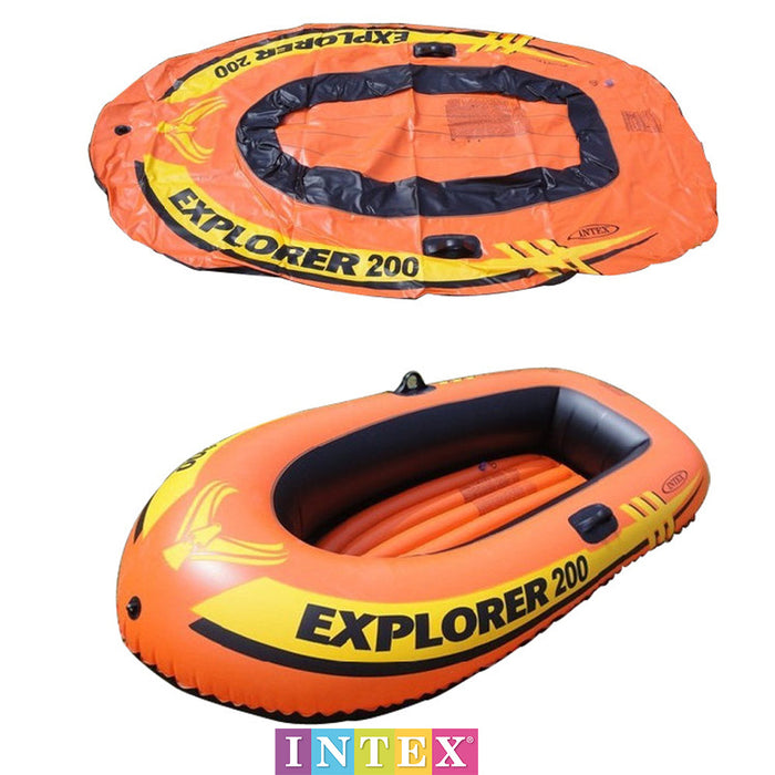 INTEX Explorer 2-Person Inflatable Boat Set & French Oars Mini Air Pump