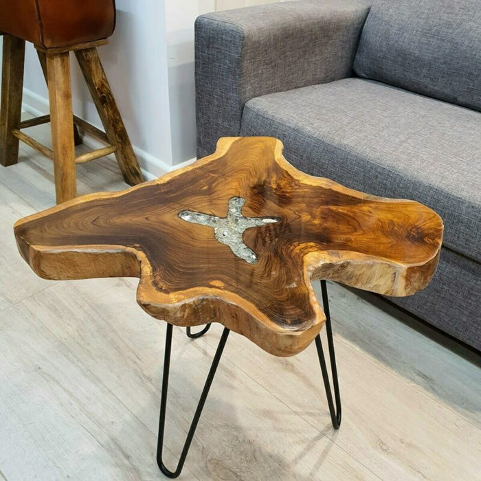 [MANGO TREES] Cropley Side Table/Coffee Table/Plant Stand Teak Wood Resin Finish