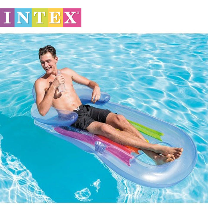 INTEX 160cmx85cm King Kool Lounges Pool Mattress Chair With Cup Holders