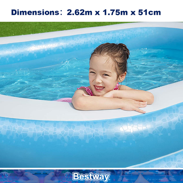 Bestway Inflatable Rectangular Swimming Garden Pool Paddling Family Kids AU STOCK