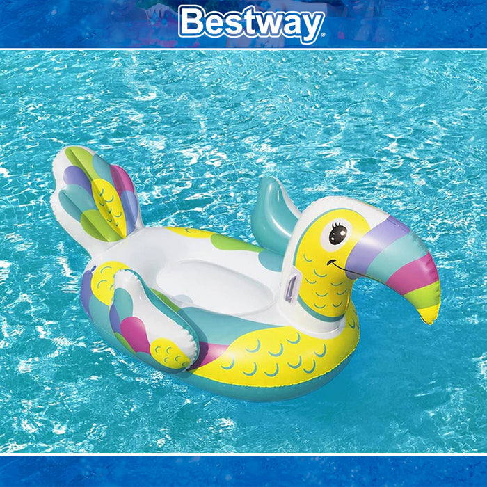 Bestway Toucan Ride On Swimming Pool Float For Kids 173x91cm/68"x36"