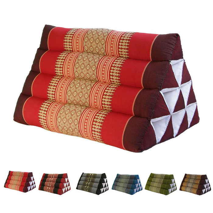 Thai Red 100% Kapok Cotton Handmade Thai Triangle Pillow Pad Cushion Thailand