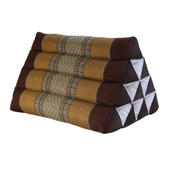 Thai Brown 100% Kapok Cotton Handmade Thai Triangle Pillow Pad Cushion Thailand