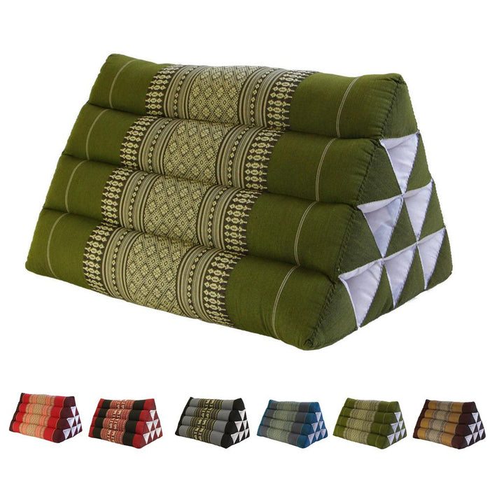 Thai Green 100% Kapok Cotton Handmade Thai Triangle Pillow Pad Cushion Thailand