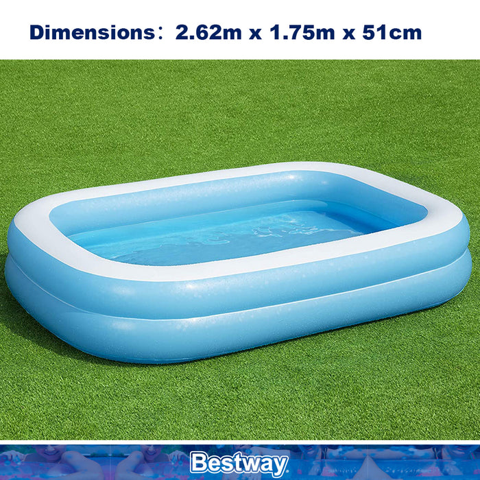 Bestway Inflatable Rectangular Swimming Garden Pool Paddling Family Kids AU STOCK