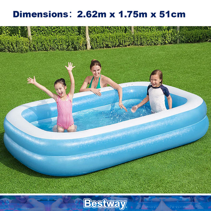 Bestway Inflatable Rectangular Swimming Garden Pool Paddling Family Kids AU STOCK