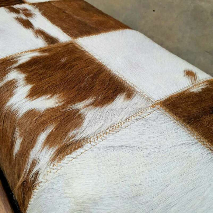 [MANGO TREES] "Courtney" Hall Bench Genuine Leather Solid Mango Wood 80cm