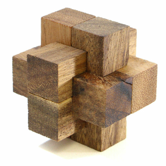 3 Puzzles Deluxe Gift Box Set #1 - Classic Wooden 3D Logic Brain Teaser Puzzles