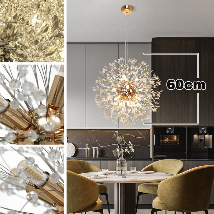 60cm Stainless Steel Frame Firefly Chandelier Dandelion Ceiling Pendant Light