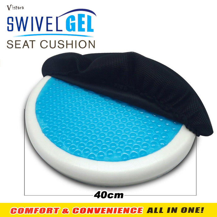 Memory Foam Swivel Orbita Cool Gel Infused Seat Cushion For Home Office Car