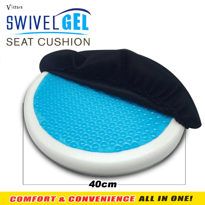 Memory Foam Swivel Orbita Cooling Gel Infused Seat Cushion For Home Office Car