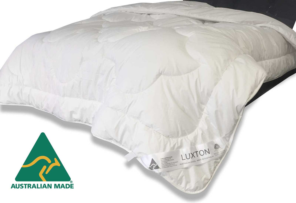 Luxton King Size 500GSM Australian Wool Quilt Breathable Comfort And Low Allergy