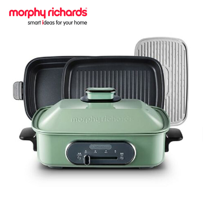M3in1 Ultifunction Cooking Pot Red/Green For BBQ Grill Steaming Morphy Richards