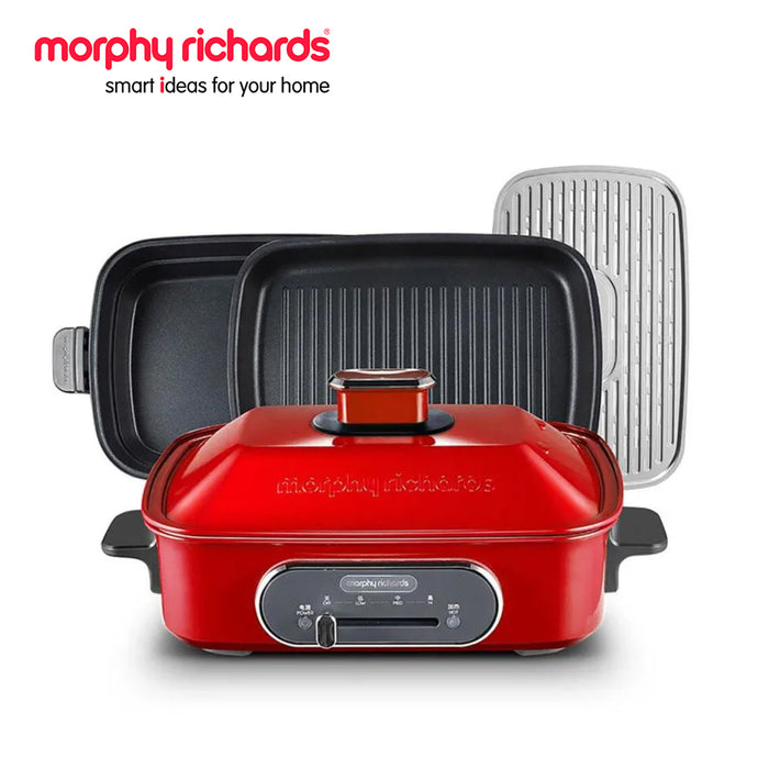 M3in1 Ultifunction Cooking Pot Red/Green For BBQ Grill Steaming Morphy Richards