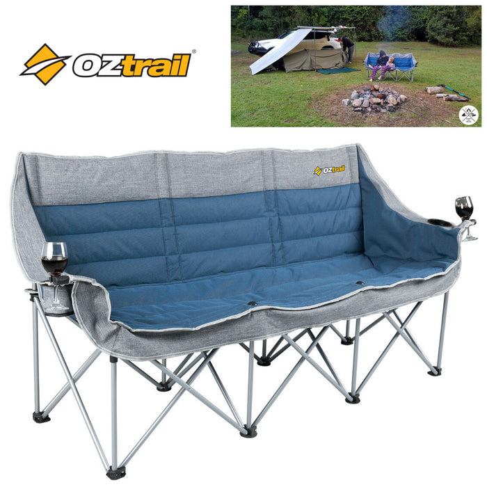 Oztrail Portable Arms Picnic Camp Outdoor Seat Galaxy (3 Seater) Sofa Moon Chair