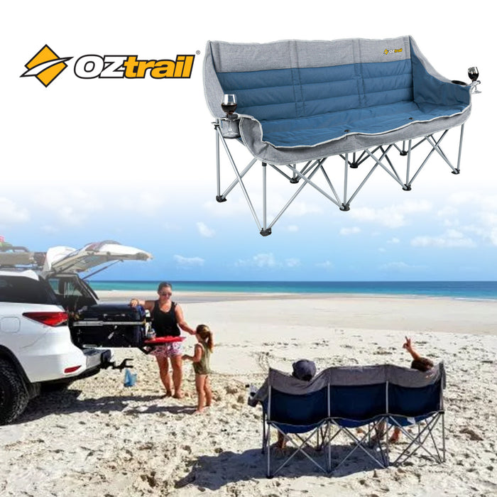 Oztrail Portable Arms Picnic Camp Outdoor Seat Galaxy (3 Seater) Sofa Moon Chair