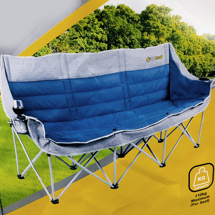 Oztrail Portable Arms Picnic Camp Outdoor Seat Galaxy (3 Seater) Sofa Moon Chair