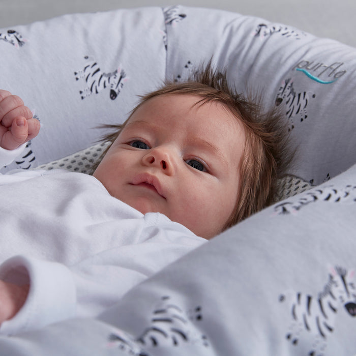 Purair Beathable Nest Baby Bassinet Bed Portable Lounger Newborn Foldable Breathable Nest- Zebra