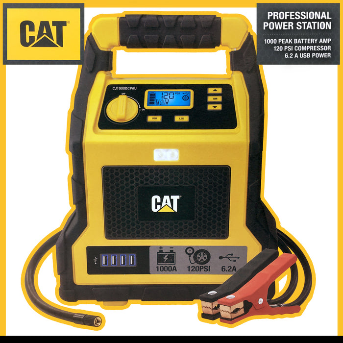 CAT Power Station 1000 Peak Amp Jump Starter Professional Air Compressor