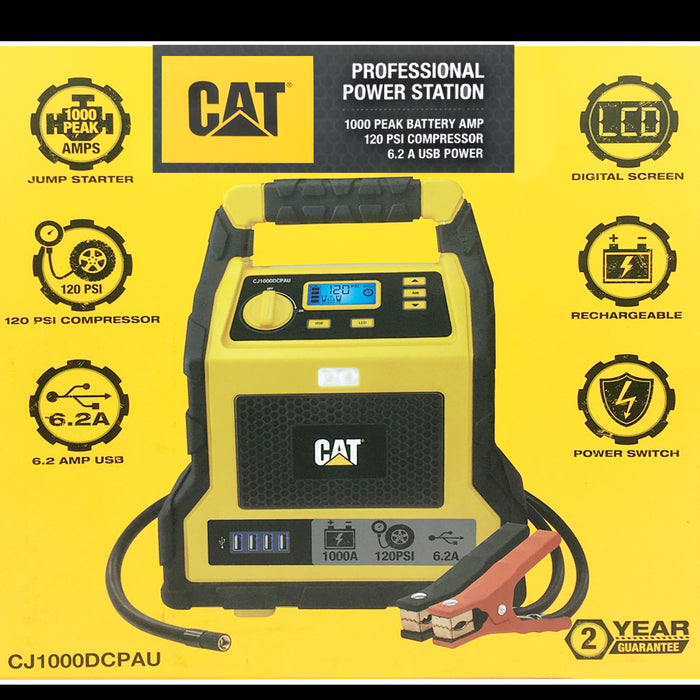 CAT Power Station 1000 Peak Amp Jump Starter Professional Air Compressor