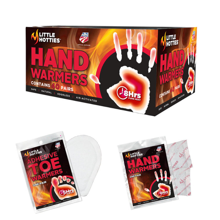 Little Hotties Socks Heater Snow Ski 40pair Hand Warmers or 30pair Toe Warmers