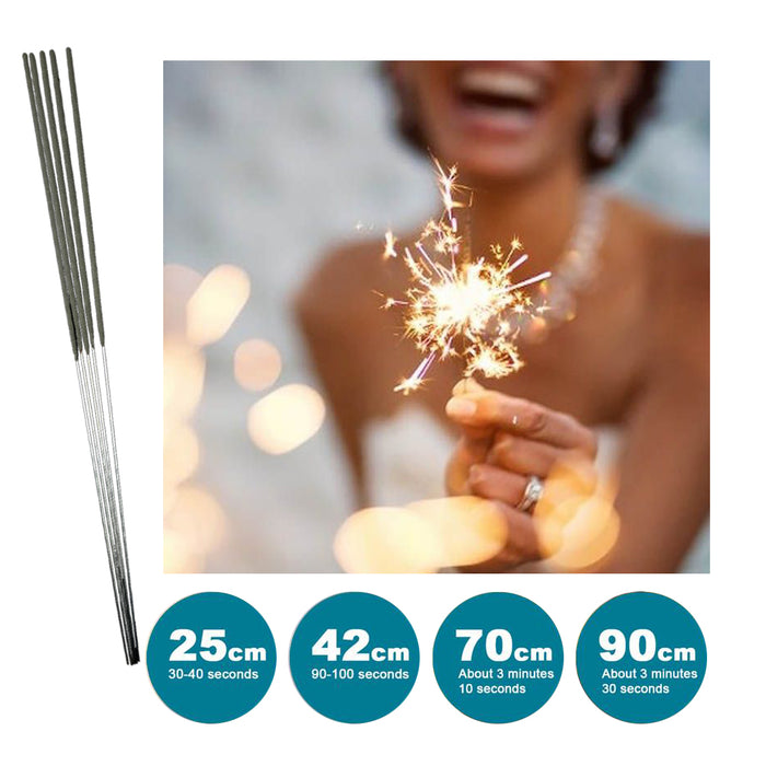 Sparklers Party Sparkler For Birthdays Party Parties Wedding 25 / 42 / 70 / 90CM Low Smoke Gold Sparklers