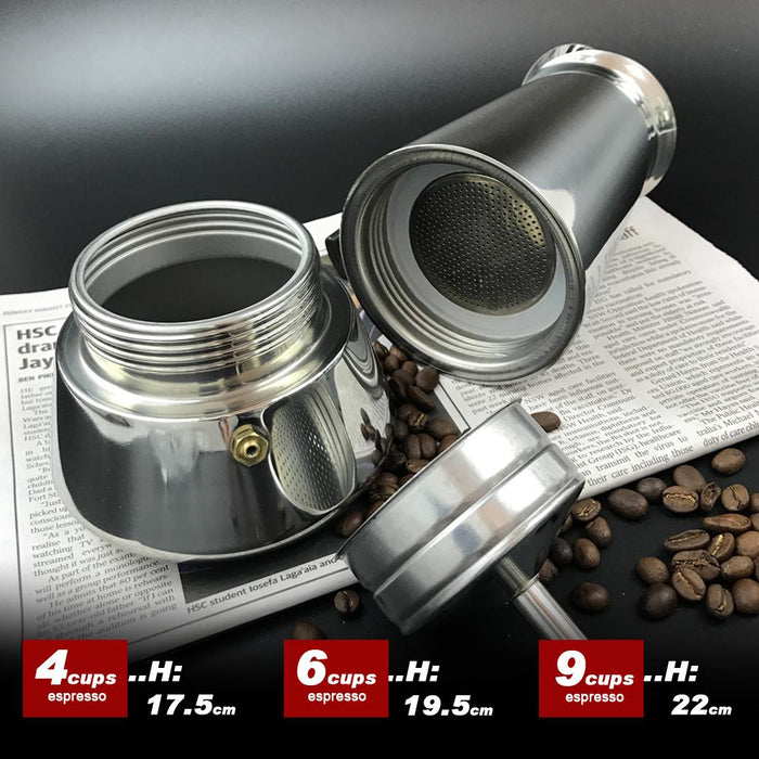 6Cups Stainless Steel Stove Top Espresso Italian Coffee Maker Percolator Moka Pot