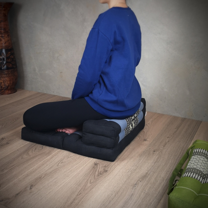 Fold Out Cushion Yoga Mat Thai 3-Fold Zafu Meditation Cushion 100% Kapok